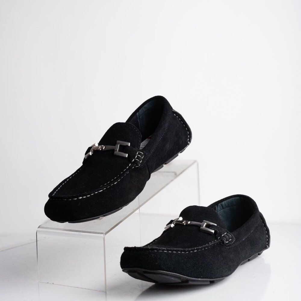 Alfani Mens Merry Suede Derby Loafers Horse Bit Black Sz US 8 M New